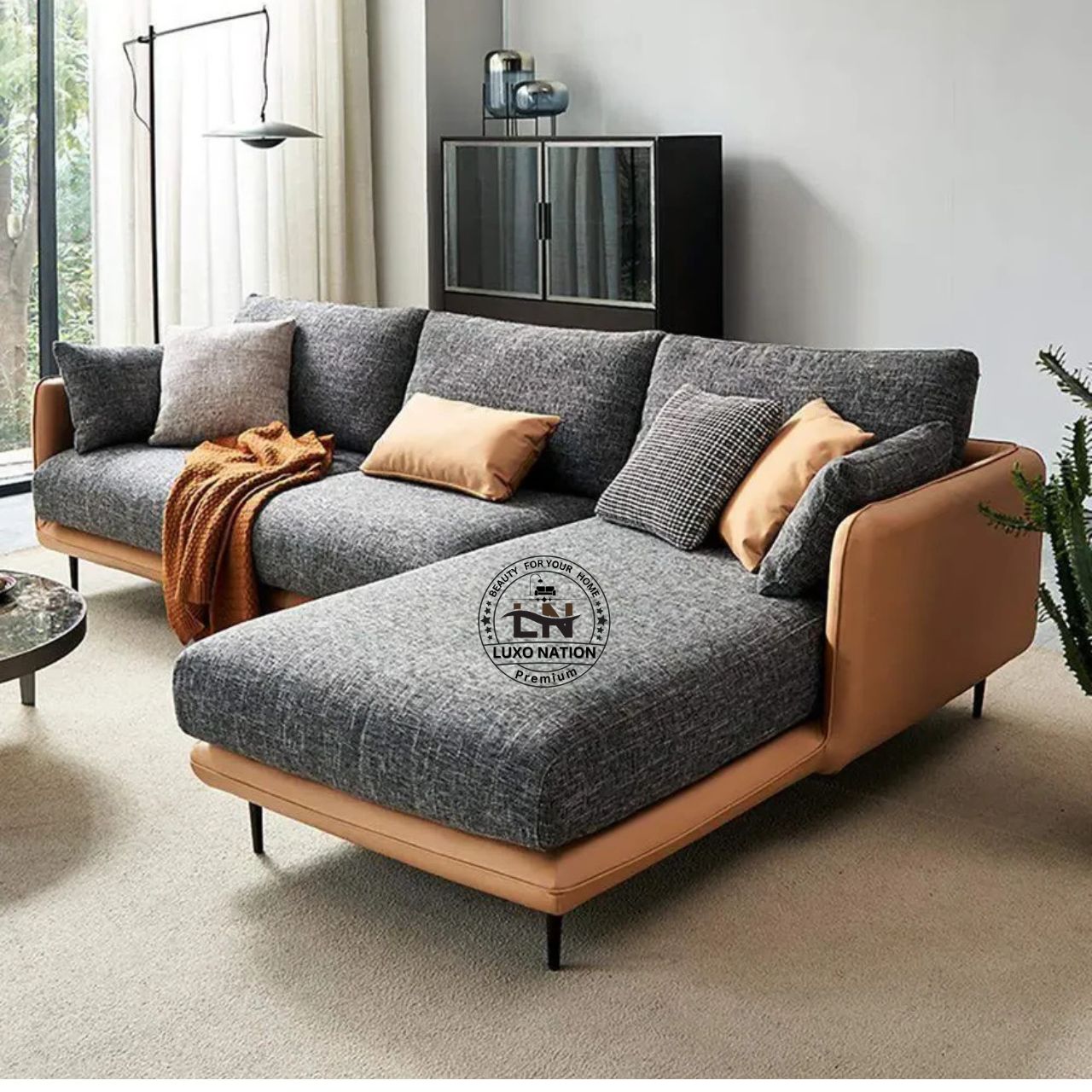 Luxo Nation Luxury L-Shaped Sofa – Modern, Stylish & Space-Saving